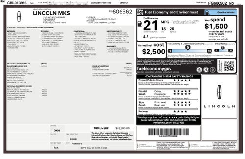 2015 Lincoln MKS Base