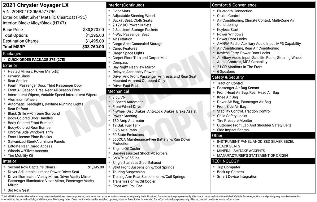 2021 Chrysler Voyager LX's photo