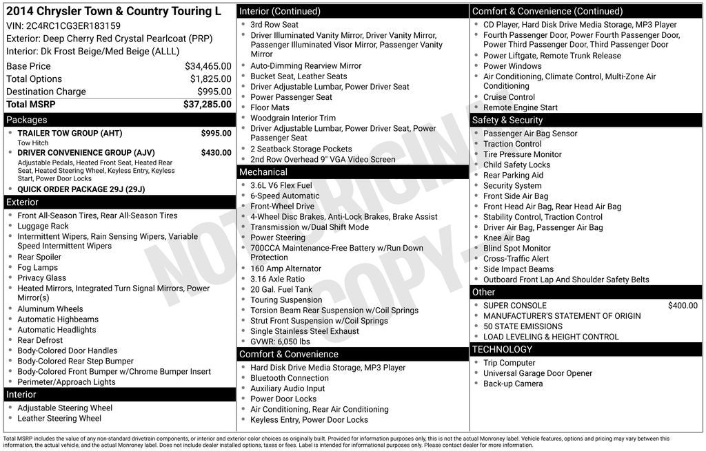 2014 Chrysler Town & Country Touring-L