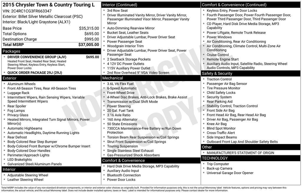2015 Chrysler Town & Country Touring-L