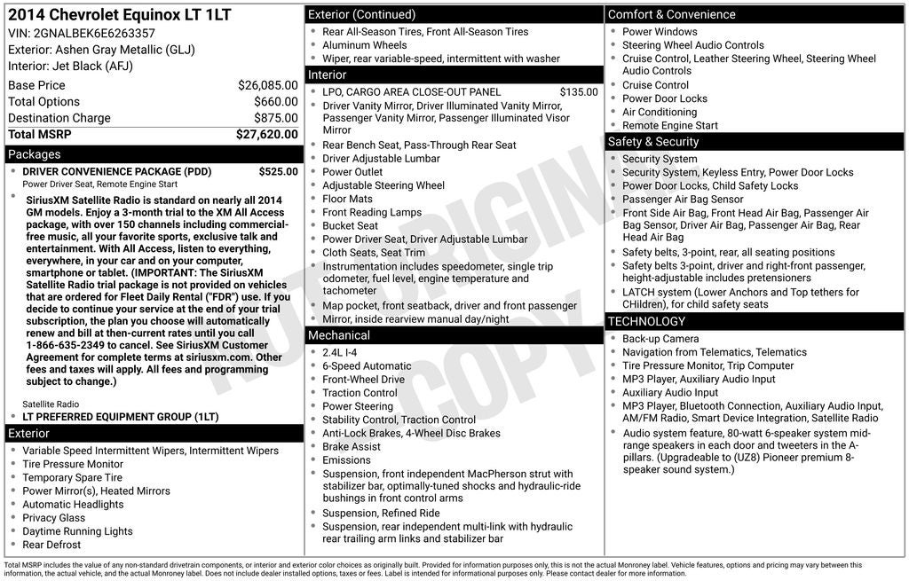 2014 Chevrolet Equinox LT 1LT