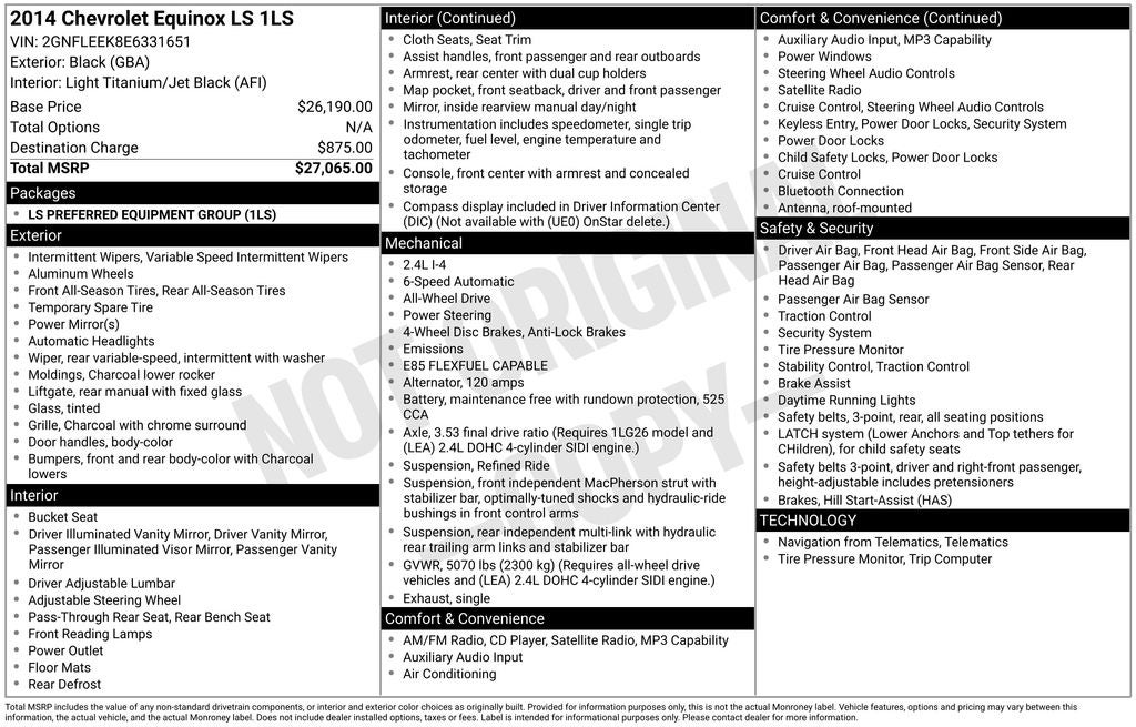 2014 Chevrolet Equinox AWD LS's photo