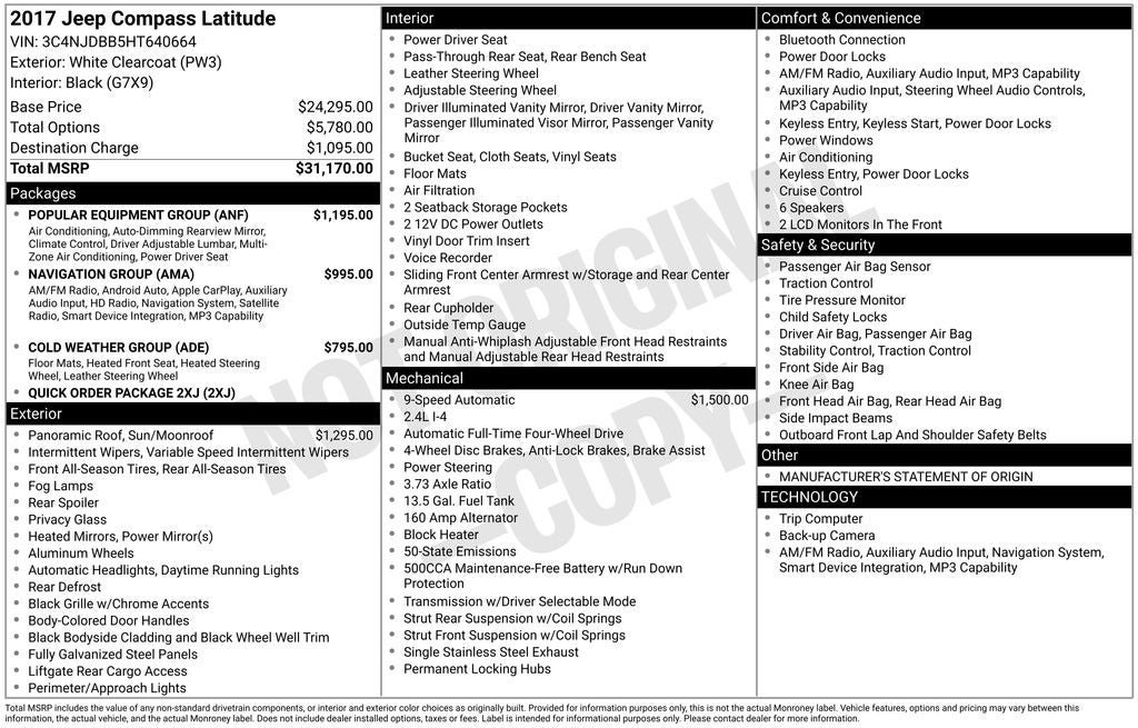 2017 Jeep New Compass Latitude