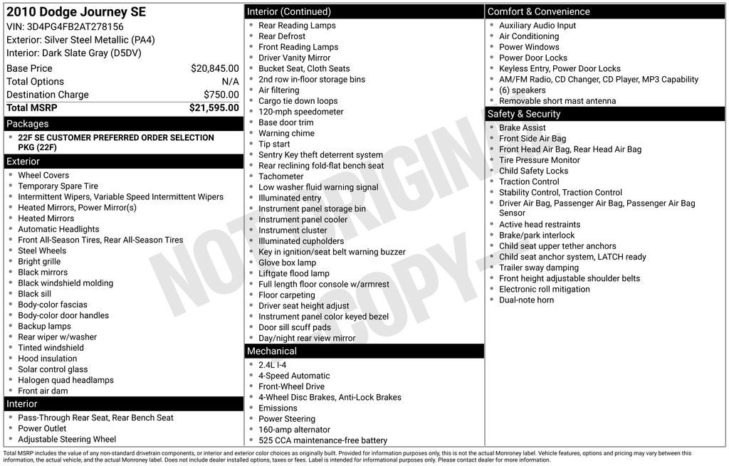2010 Dodge Journey SE