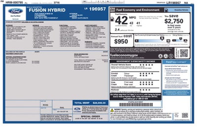 2020 Ford Fusion Hybrid SE