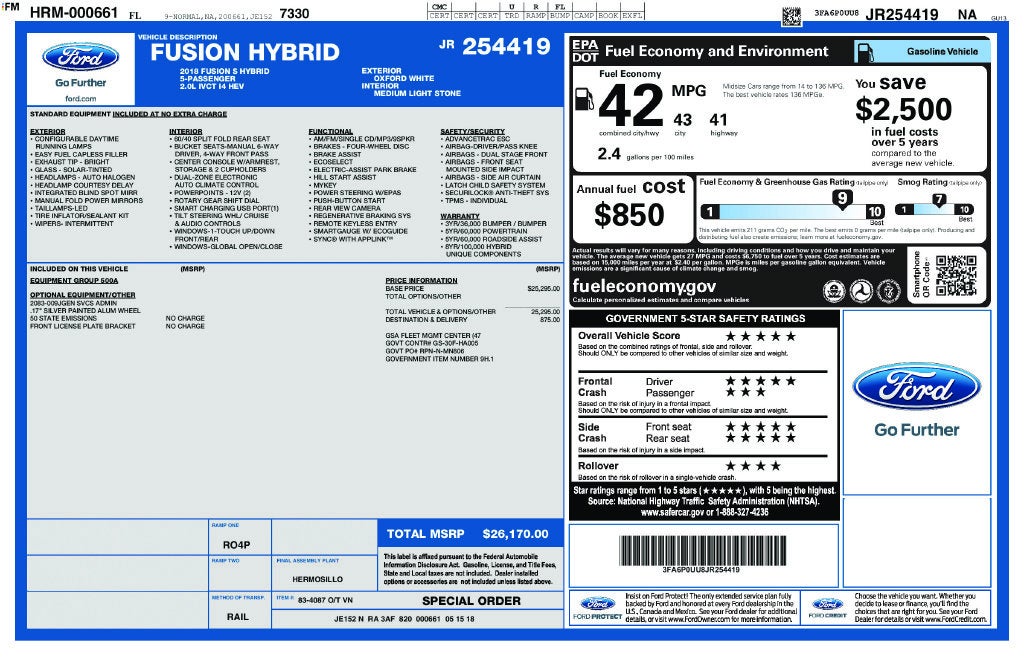 2018 Ford Fusion Hybrid
