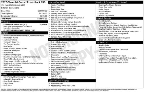 2017 Chevrolet Cruze LT