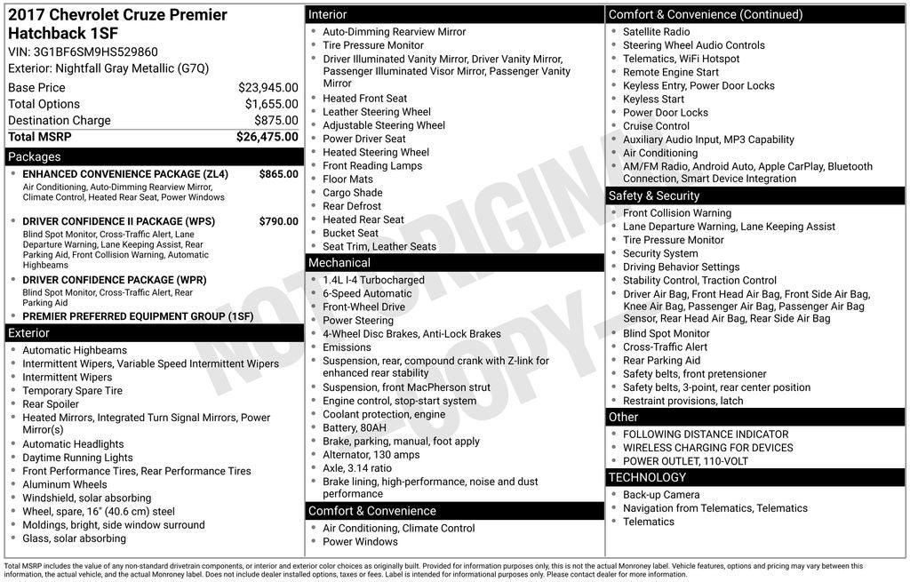 2017 Chevrolet Cruze Premier