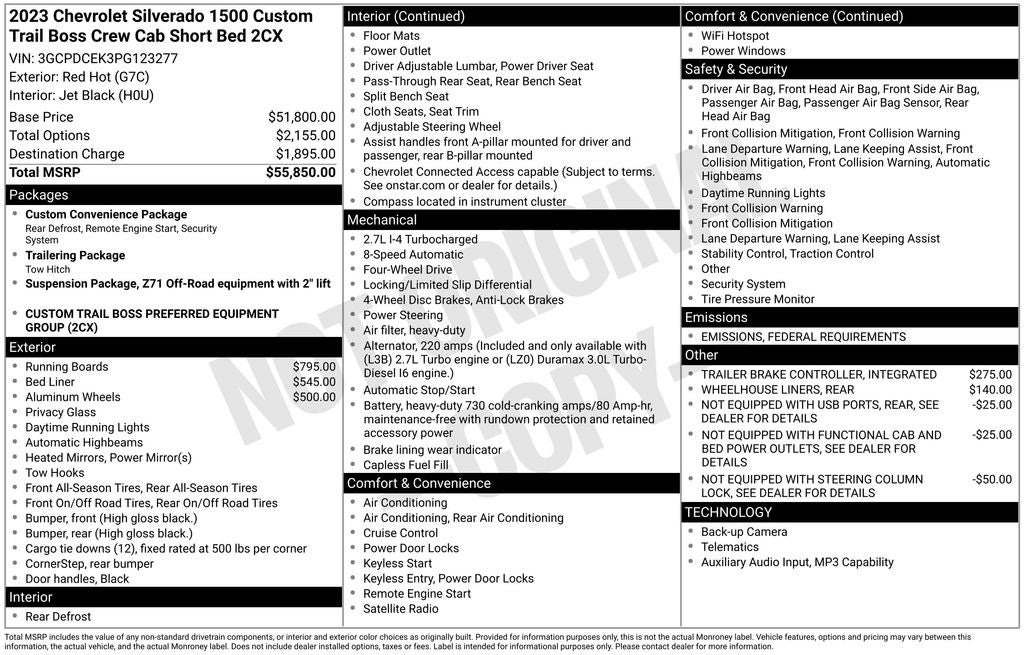 2023 Chevrolet Silverado 1500 Custom Trail Boss