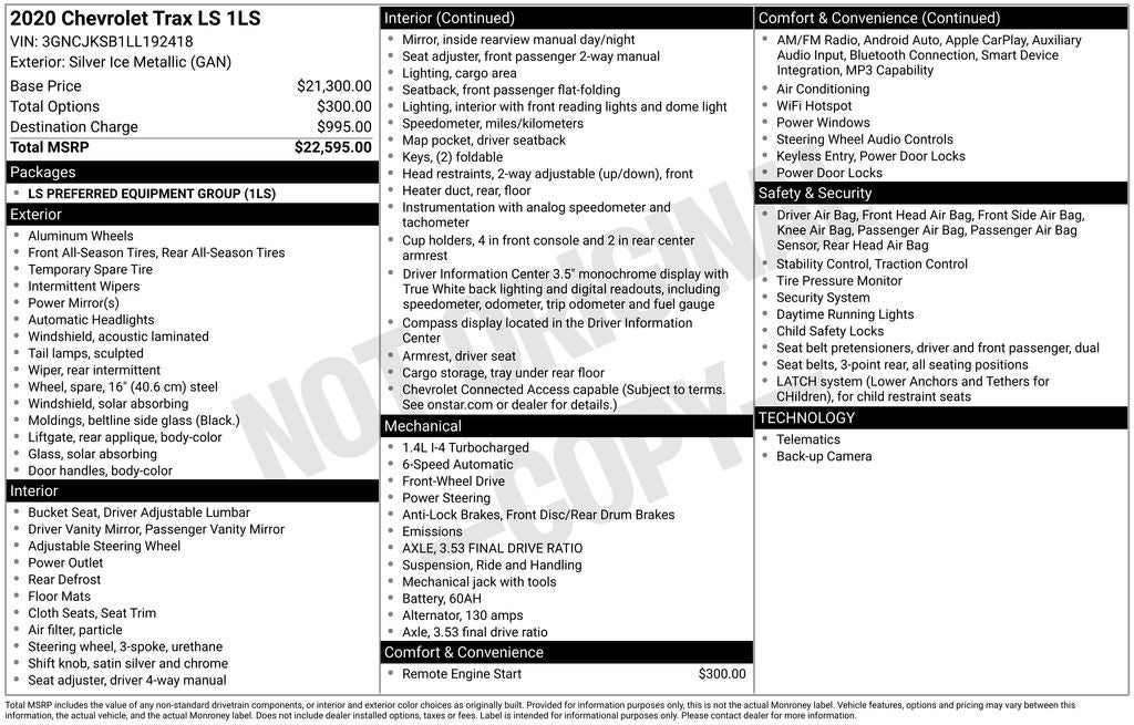 2020 Chevrolet Trax LS