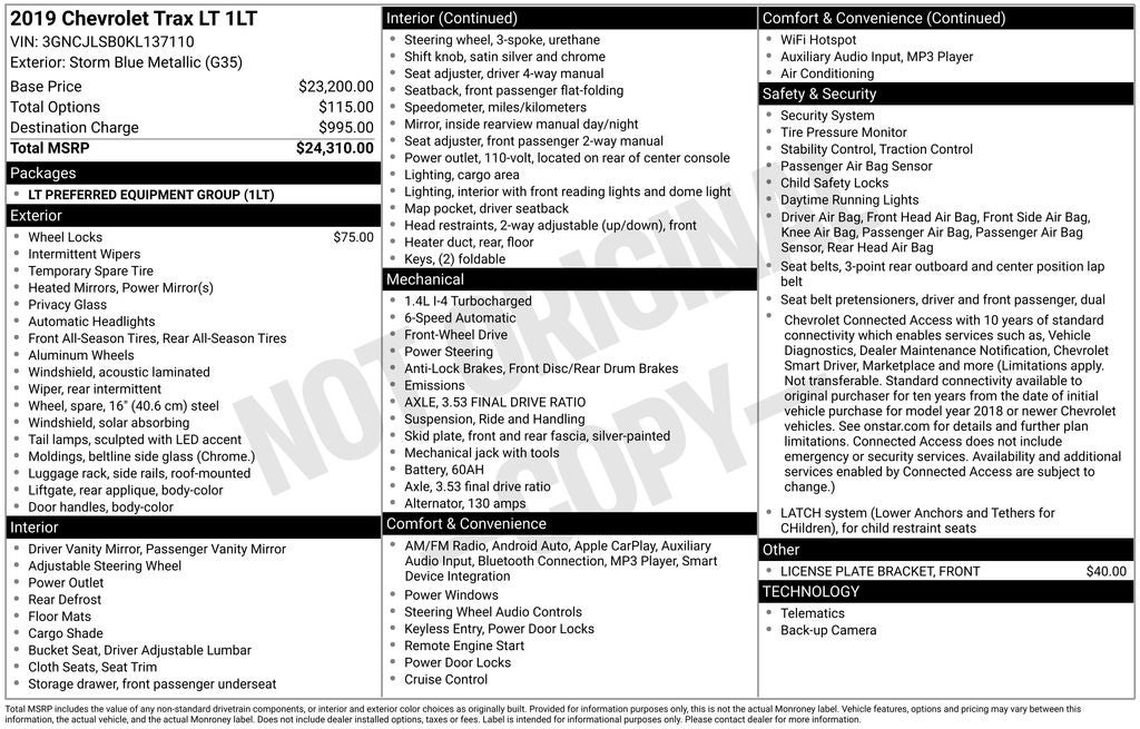 2019 Chevrolet Trax LT