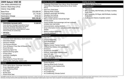 2009 Saturn VUE XE