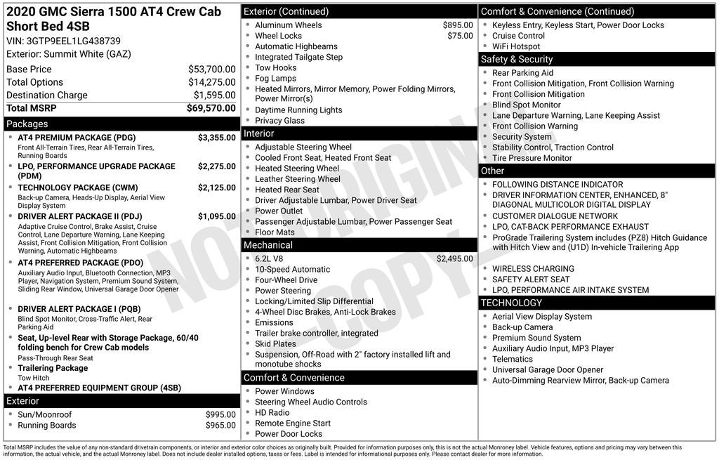 2020 GMC Sierra 1500 AT4