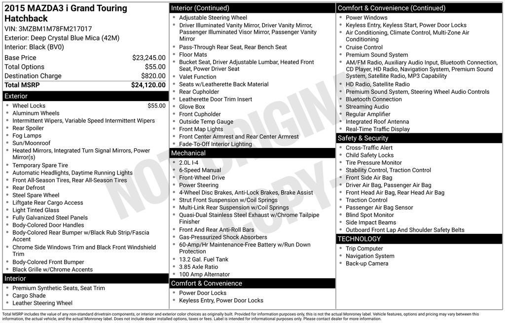 2015 Mazda Mazda3 i Grand Touring