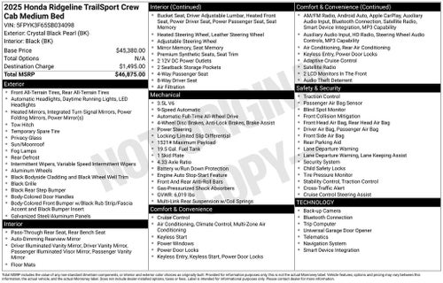2025 Honda Ridgeline TrailSport