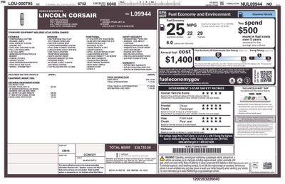 2022 Lincoln Corsair Standard