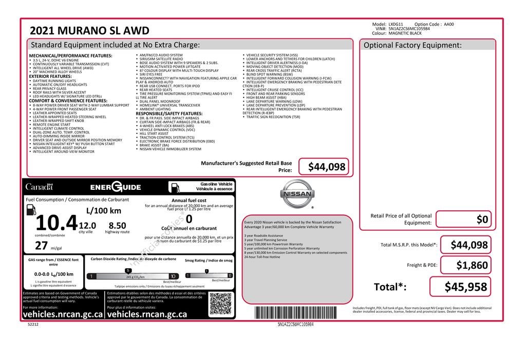 2021 Nissan Murano SL