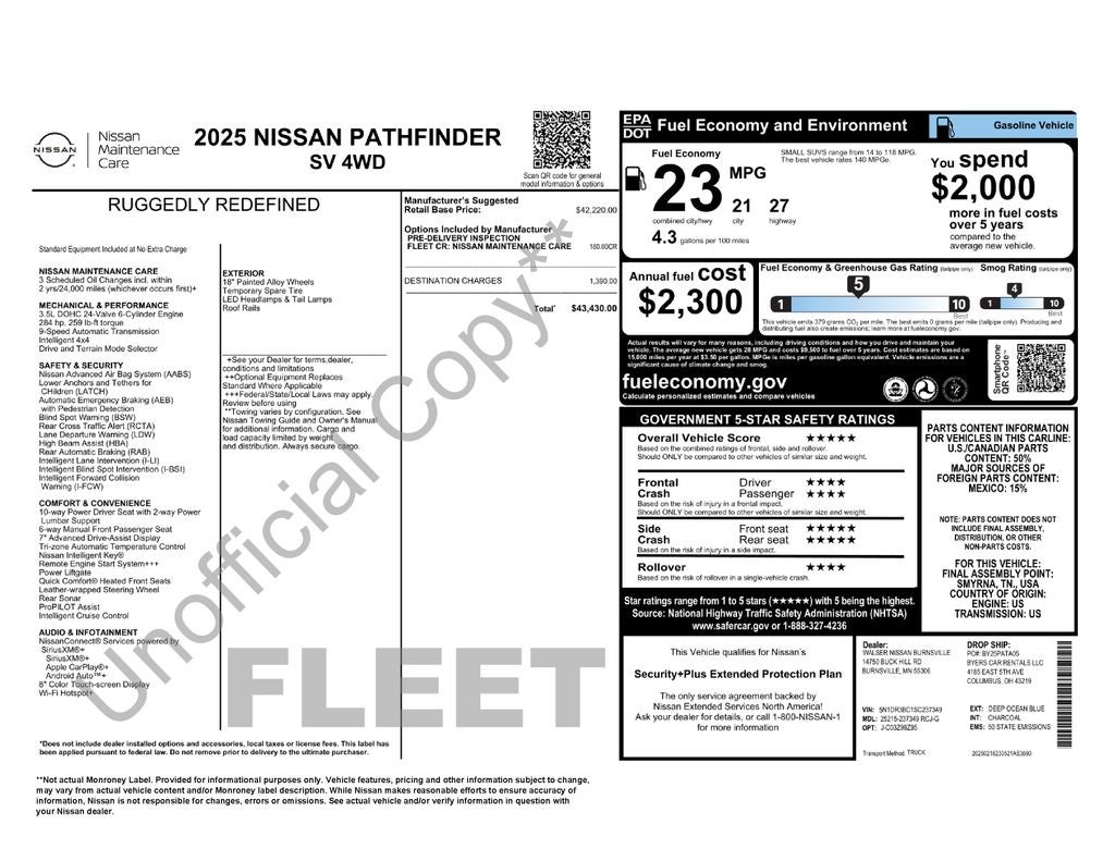 2025 Nissan Pathfinder SV