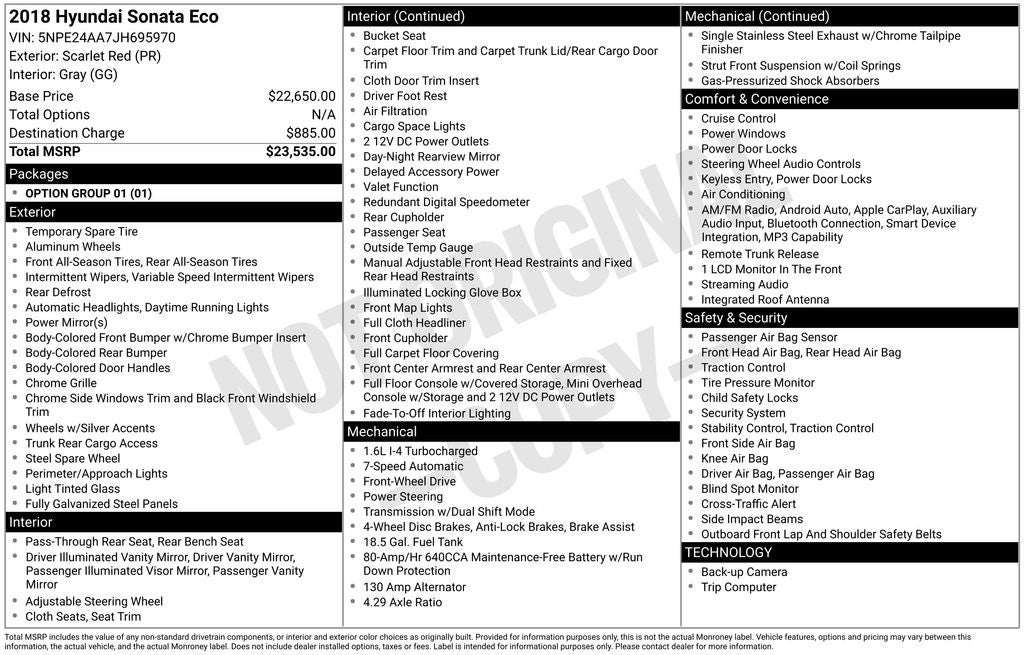 2018 Hyundai Sonata ECO