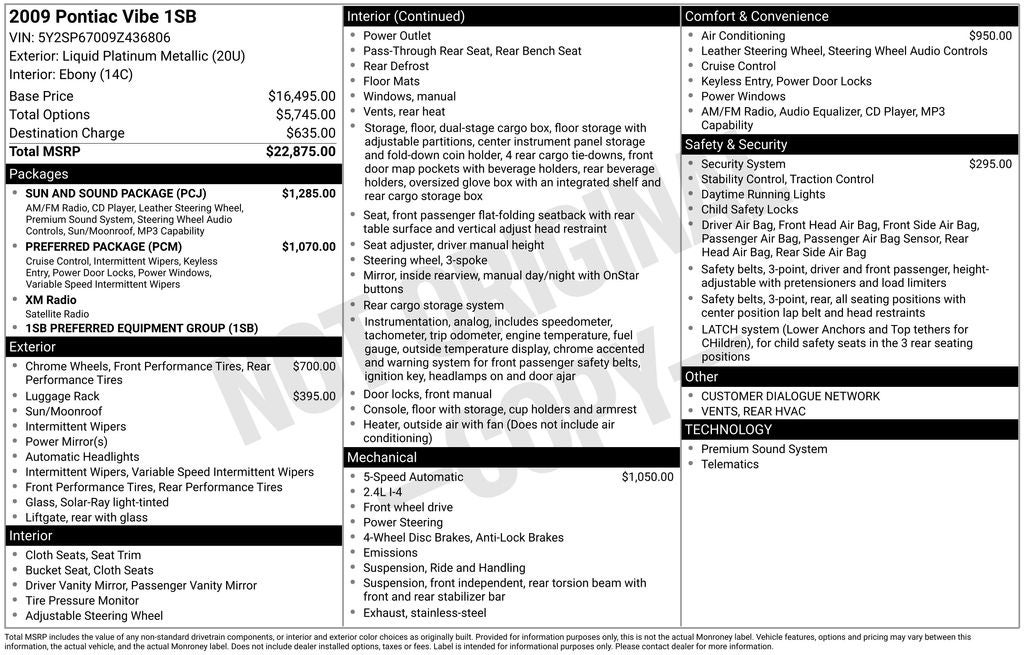 2009 Pontiac Vibe Base