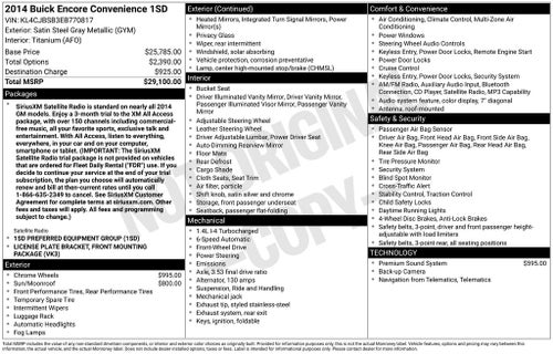 2014 Buick Encore Convenience