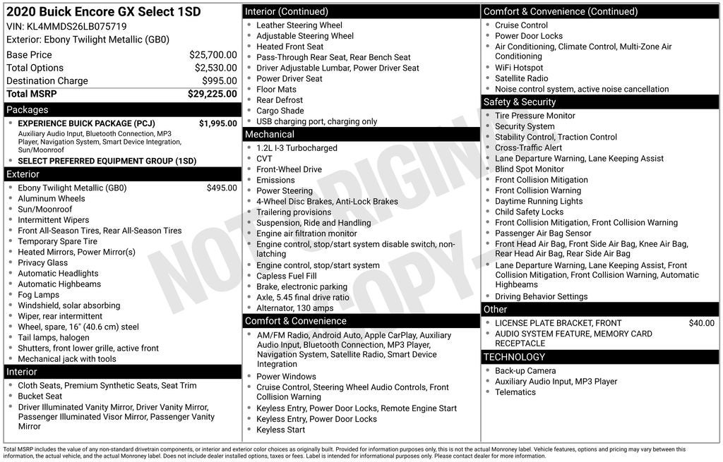 2020 Buick Encore GX Select