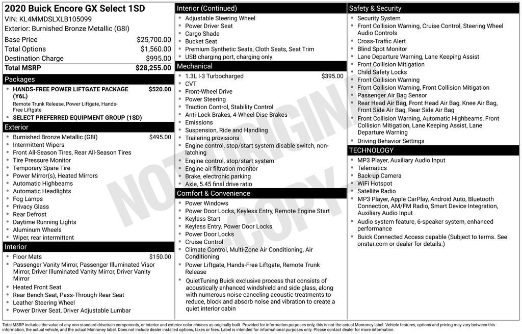 2020 Buick Encore GX Select