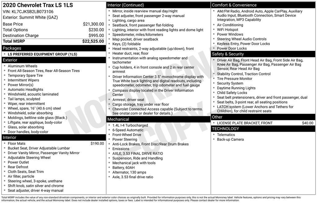 2020 Chevrolet Trax LS
