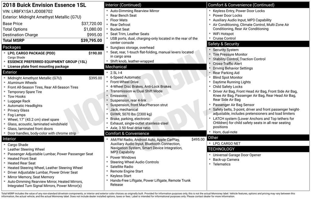 2018 Buick Envision Essence