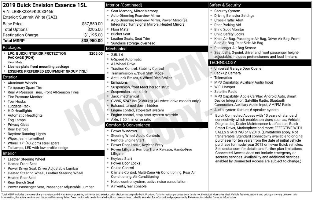 2019 Buick Envision Essence