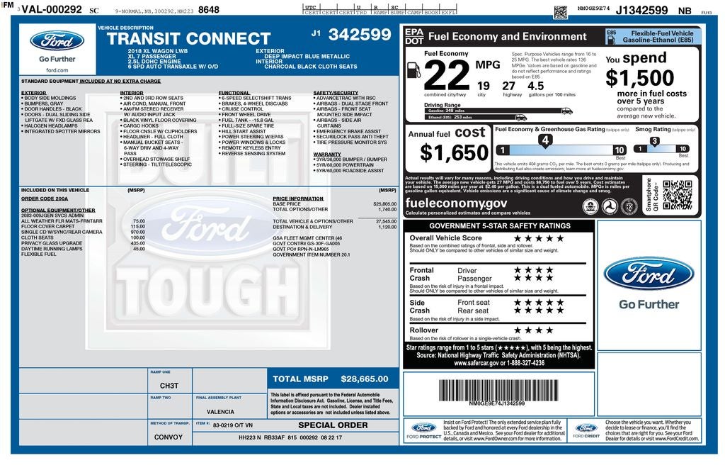 2018 Ford Transit Connect XL