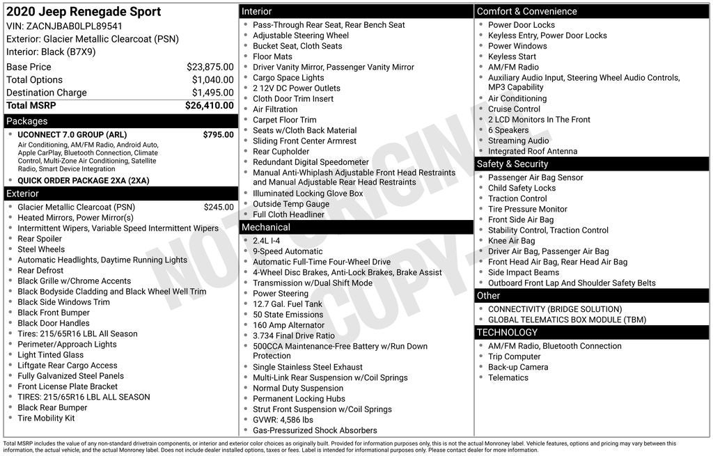 2020 Jeep Renegade Sport