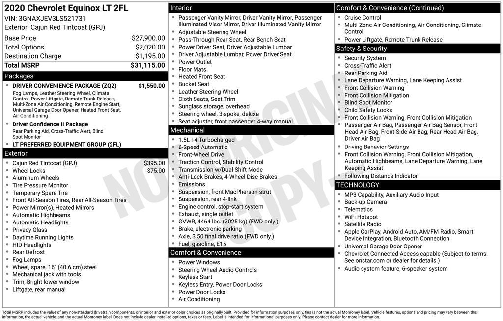 2020 Chevrolet Equinox 2FL