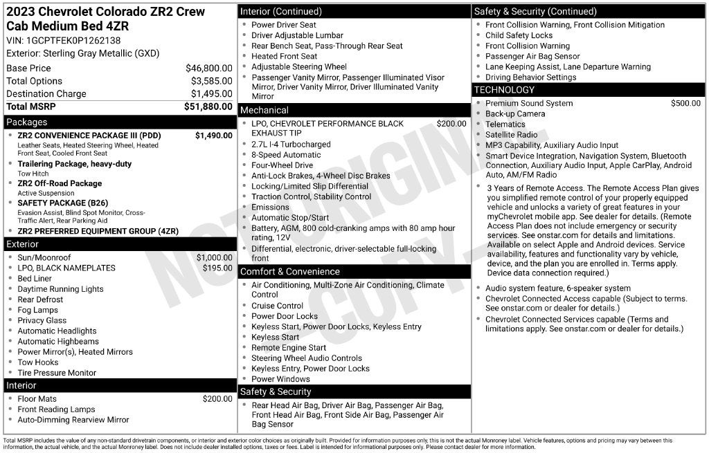 2023 Chevrolet Colorado ZR2