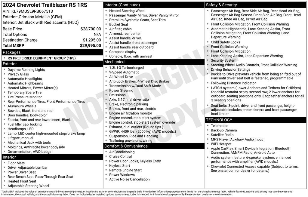 2024 Chevrolet TrailBlazer RS